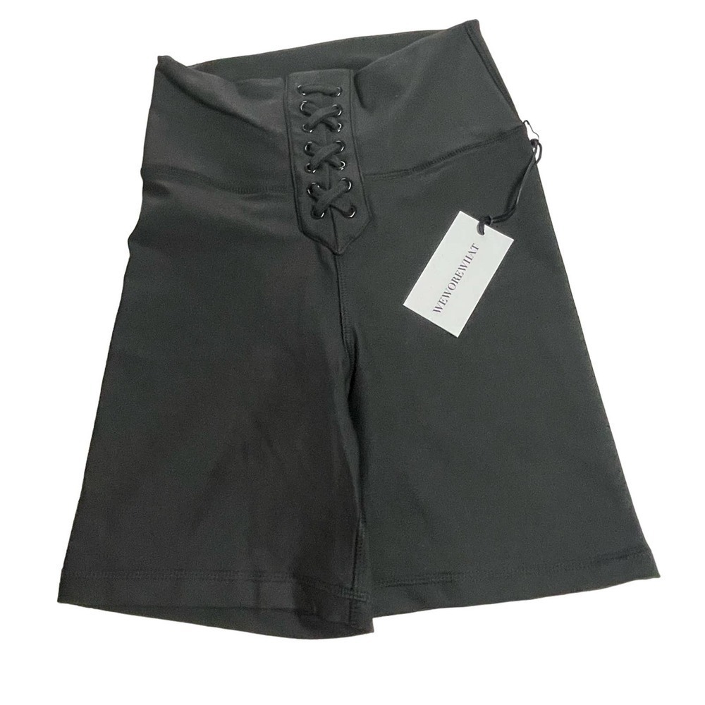 WeWoreWhat Lace Up Biker XS Black $68 NWT Revolve